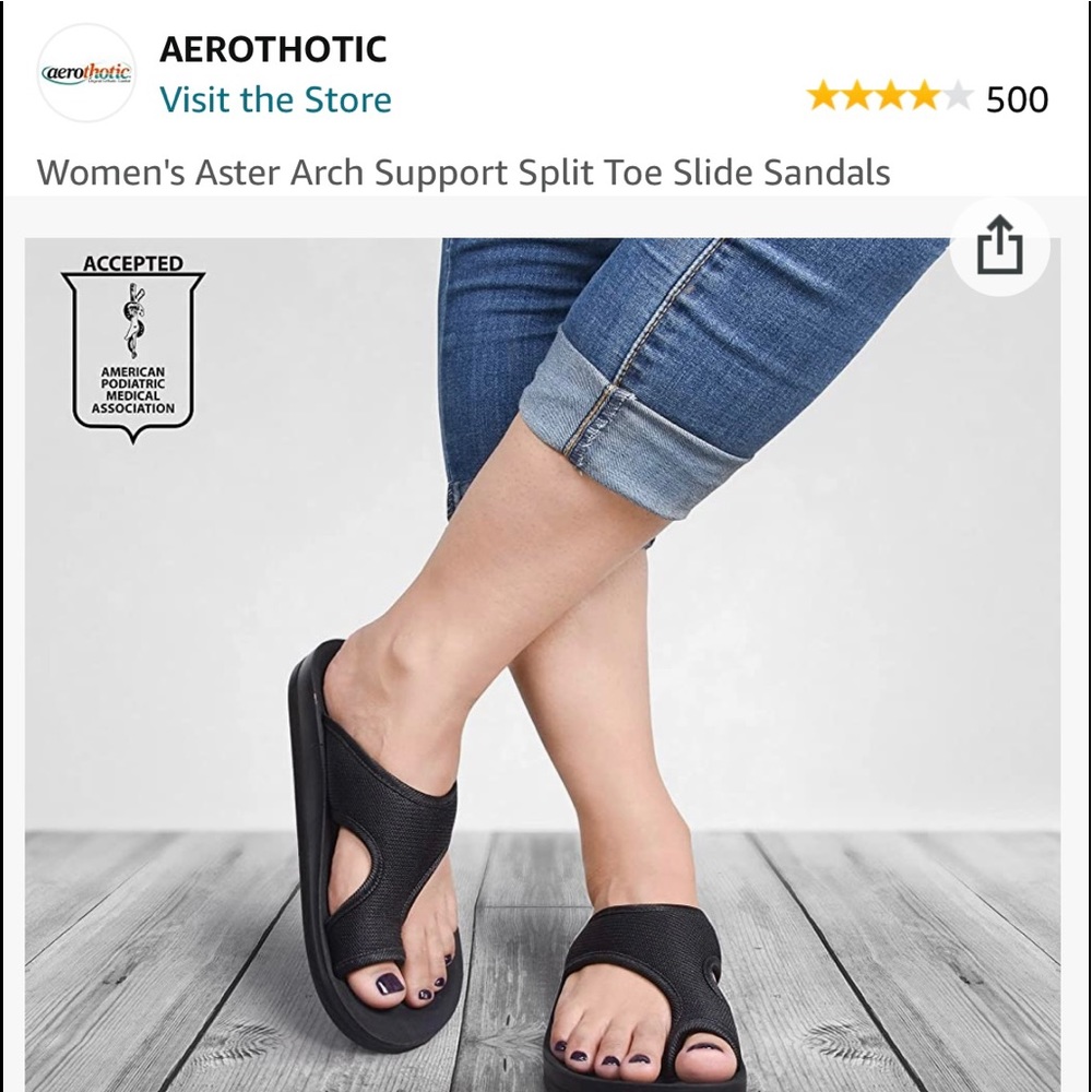 Black orthotic sandals